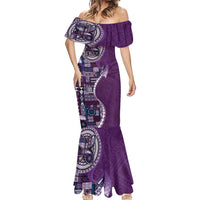 Samoan Siapo Art Tattoo Polynesian Pattern Mermaid Dress Purple Color - Polynesian Pride