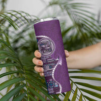 Samoan Siapo Art Tattoo Polynesian Pattern Skinny Tumbler Purple Color - Polynesian Pride