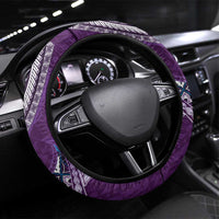 Samoan Siapo Art Tattoo Polynesian Pattern Steering Wheel Cover Purple Color - Polynesian Pride