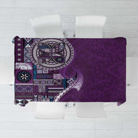 Samoan Siapo Art Tattoo Polynesian Pattern Tablecloth Purple Color - Polynesian Pride