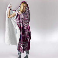 Samoan Siapo Art Tattoo Polynesian Pattern Hooded Blanket Pink Color LT03 - Polynesian Pride
