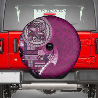 Samoan Siapo Art Tattoo Polynesian Pattern Spare Tire Cover Pink Color - Polynesian Pride