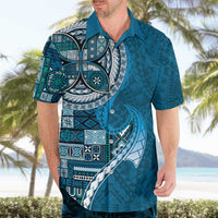 Samoan Siapo Art Tattoo Polynesian Pattern Hawaiian Shirt Teal Color - Polynesian Pride
