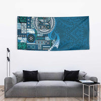 Samoan Siapo Art Tattoo Polynesian Pattern Tapestry Teal Color LT03 - Polynesian Pride