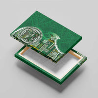 Samoan Siapo Art Tattoo Polynesian Pattern Canvas Wall Art Green Color - Polynesian Pride