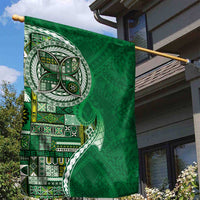 Samoan Siapo Art Tattoo Polynesian Pattern Garden Flag Green Color - Polynesian Pride