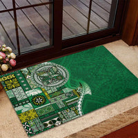 Samoan Siapo Art Tattoo Polynesian Pattern Rubber Doormat Green Color LT03 - Polynesian Pride