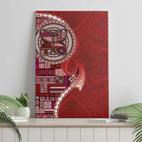 Samoan Siapo Art Tattoo Polynesian Pattern Canvas Wall Art Red Color - Polynesian Pride