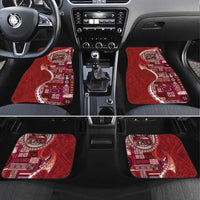 Samoan Siapo Art Tattoo Polynesian Pattern Car Mats Red Color - Polynesian Pride