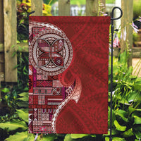 Samoan Siapo Art Tattoo Polynesian Pattern Garden Flag Red Color - Polynesian Pride