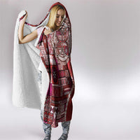 Samoan Siapo Art Tattoo Polynesian Pattern Hooded Blanket Red Color LT03 - Polynesian Pride