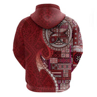 Samoan Siapo Art Tattoo Polynesian Pattern Hoodie Red Color - Polynesian Pride