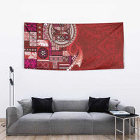 Samoan Siapo Art Tattoo Polynesian Pattern Tapestry Red Color - Polynesian Pride