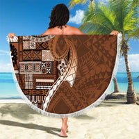 Samoan Siapo Art Tattoo Polynesian Pattern Beach Blanket Brown Color - Polynesian Pride