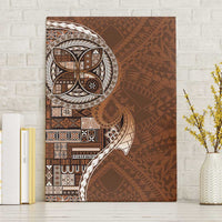 Samoan Siapo Art Tattoo Polynesian Pattern Canvas Wall Art Brown Color - Polynesian Pride