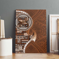 Samoan Siapo Art Tattoo Polynesian Pattern Canvas Wall Art Brown Color - Polynesian Pride