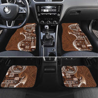 Samoan Siapo Art Tattoo Polynesian Pattern Car Mats Brown Color - Polynesian Pride