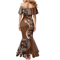 Samoan Siapo Art Tattoo Polynesian Pattern Mermaid Dress Brown Color - Polynesian Pride