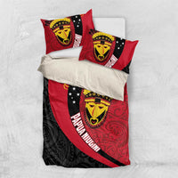 Papua New Guinea Mask Festival Bedding Set Papua Niugini Tribe Mask Melanesian Pattern LT03 US Twin 172cm x 218cm Red - Polynesian Pride