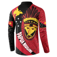 Papua New Guinea Mask Festival Button Sweatshirt Papua Niugini Tribe Mask Melanesian Pattern