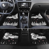 New Zealand Kea Bird Car Mats Maori Tattoo and Silver Fern Black Color