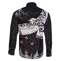 New Zealand Kea Bird Family Matching Tank Maxi Dress and Hawaiian Shirt Maori Tattoo and Silver Fern Black Color LT03 - Polynesian Pride