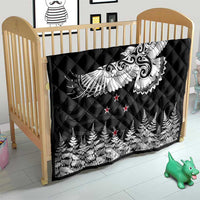 New Zealand Kea Bird Quilt Maori Tattoo and Silver Fern Black Color LT03 - Polynesian Pride