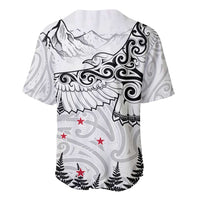 New Zealand Kea Bird Baseball Jersey Maori Tattoo and Silver Fern White Color LT03 - Polynesian Pride