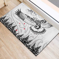 New Zealand Kea Bird Rubber Doormat Maori Tattoo and Silver Fern White Color LT03 - Polynesian Pride