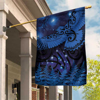 New Zealand Kea Bird Garden Flag Maori Tattoo and Silver Fern Matariki Style