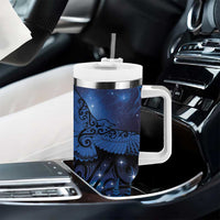 New Zealand Kea Bird Tumbler With Handle Maori Tattoo and Silver Fern Matariki Style