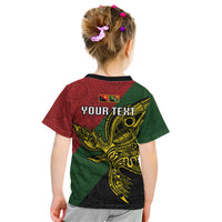 Custom Papua New Guinea Chimbu Province Kid T Shirt PNG Birds Of Paradise Polynesian Arty Style LT03 - Polynesian Pride