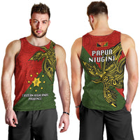 Papua New Guinea Eastern Highlands Province Men Tank Top PNG Birds Of Paradise Polynesian Arty Style LT03 - Polynesian Pride