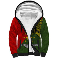 Papua New Guinea Eastern Highlands Province Sherpa Hoodie PNG Birds Of Paradise Polynesian Arty Style LT03 Unisex Green - Polynesian Pride