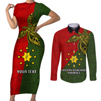 Custom Papua New Guinea Eastern Highlands Province Couples Matching Short Sleeve Bodycon Dress and Long Sleeve Button Shirts PNG Birds Of Paradise Polynesian Arty Style LT03 Green - Polynesian Pride