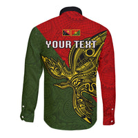 Custom Papua New Guinea Eastern Highlands Province Long Sleeve Button Shirt PNG Birds Of Paradise Polynesian Arty Style LT03 - Polynesian Pride