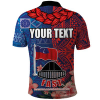 CHOGM FAST Samoa 2024 Polo Shirt Samoan Tapa Tribal and Ornament Pattern with Hibiscus