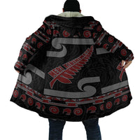 New Zealand Christmas Cloak Meri Kirihimete Silver Fern Knit Style Red Color - Polynesian Pride
