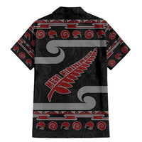 New Zealand Christmas Family Matching Mermaid Dress and Hawaiian Shirt Meri Kirihimete Silver Fern Knit Style Red Color - Polynesian Pride