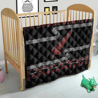 New Zealand Christmas Quilt Meri Kirihimete Silver Fern Knit Style Red Color - Polynesian Pride