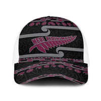 New Zealand Christmas Baseball Net Cap Meri Kirihimete Silver Fern Knit Style Pink Color - Polynesian Pride
