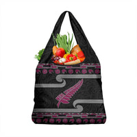 New Zealand Christmas Grocery Bag Meri Kirihimete Silver Fern Knit Style Pink Color - Polynesian Pride