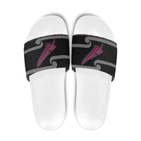 New Zealand Christmas Slide Sandals Meri Kirihimete Silver Fern Knit Style Pink Color - Polynesian Pride