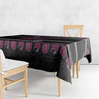 New Zealand Christmas Tablecloth Meri Kirihimete Silver Fern Knit Style Pink Color - Polynesian Pride