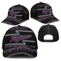 New Zealand Christmas Baseball Net Cap Meri Kirihimete Silver Fern Knit Style Purple Color - Polynesian Pride