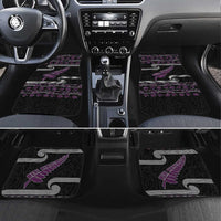 New Zealand Christmas Car Mats Meri Kirihimete Silver Fern Knit Style Purple Color - Polynesian Pride