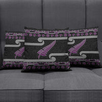 New Zealand Christmas Pillow Cover Meri Kirihimete Silver Fern Knit Style Purple Color - Polynesian Pride