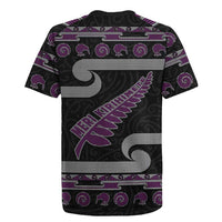 New Zealand Christmas Rugby Jersey Meri Kirihimete Silver Fern Knit Style Purple Color - Polynesian Pride