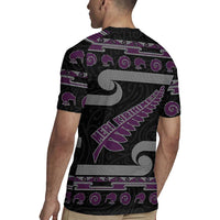 New Zealand Christmas Rugby Jersey Meri Kirihimete Silver Fern Knit Style Purple Color - Polynesian Pride