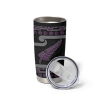 New Zealand Christmas Tumbler Cup Meri Kirihimete Silver Fern Knit Style Purple Color - Polynesian Pride